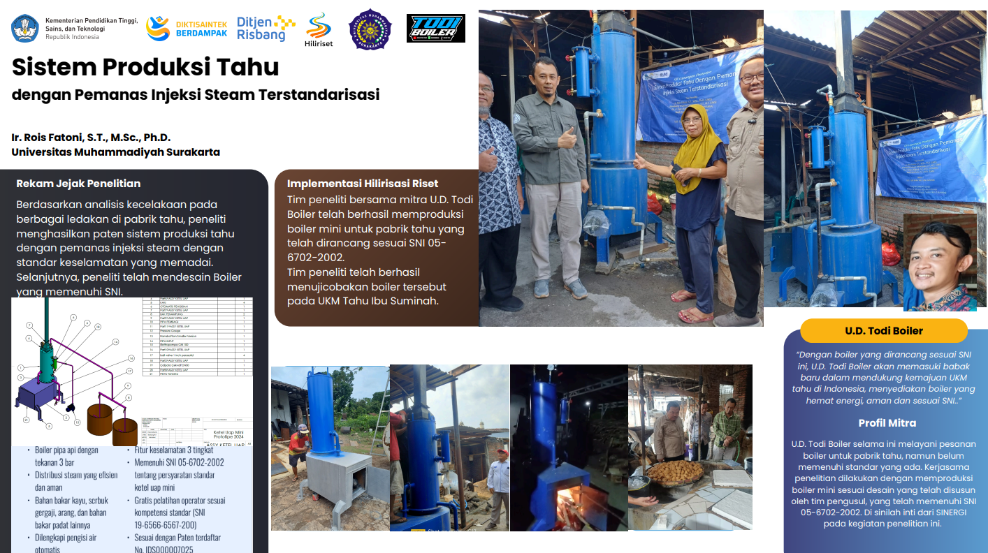 Sistem Produksi Tahu dengan Pemanas Injeksi Steam Terstandarisasi